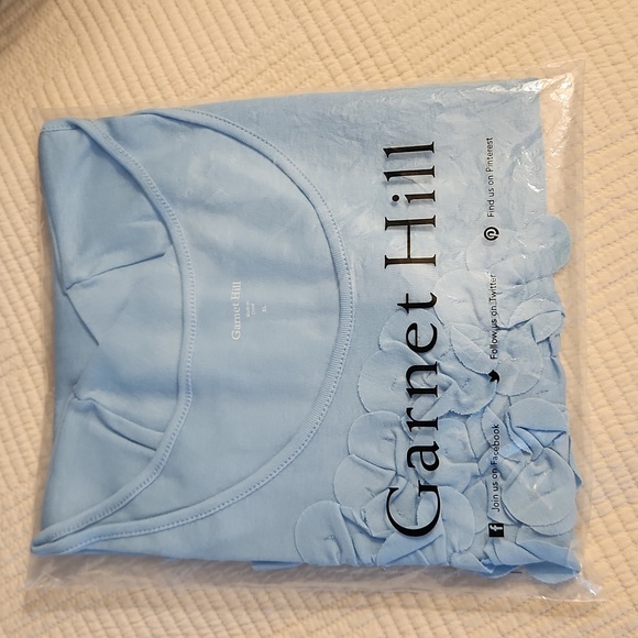 Garnet Hill applique tee pale blue XL - Picture 5 of 6